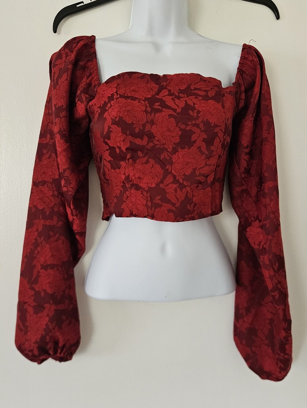 Lulus Womens Top XS Ren Faire Whimsigoth Coquette Floral Lace Up Pirate Floral